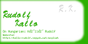 rudolf kallo business card